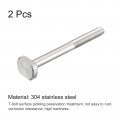 Uxcell T-slot Bolts 2pcs M10x100mm Slot Drop-in Stud Sliding 304 Stainless Steel Shape Screws For T Track