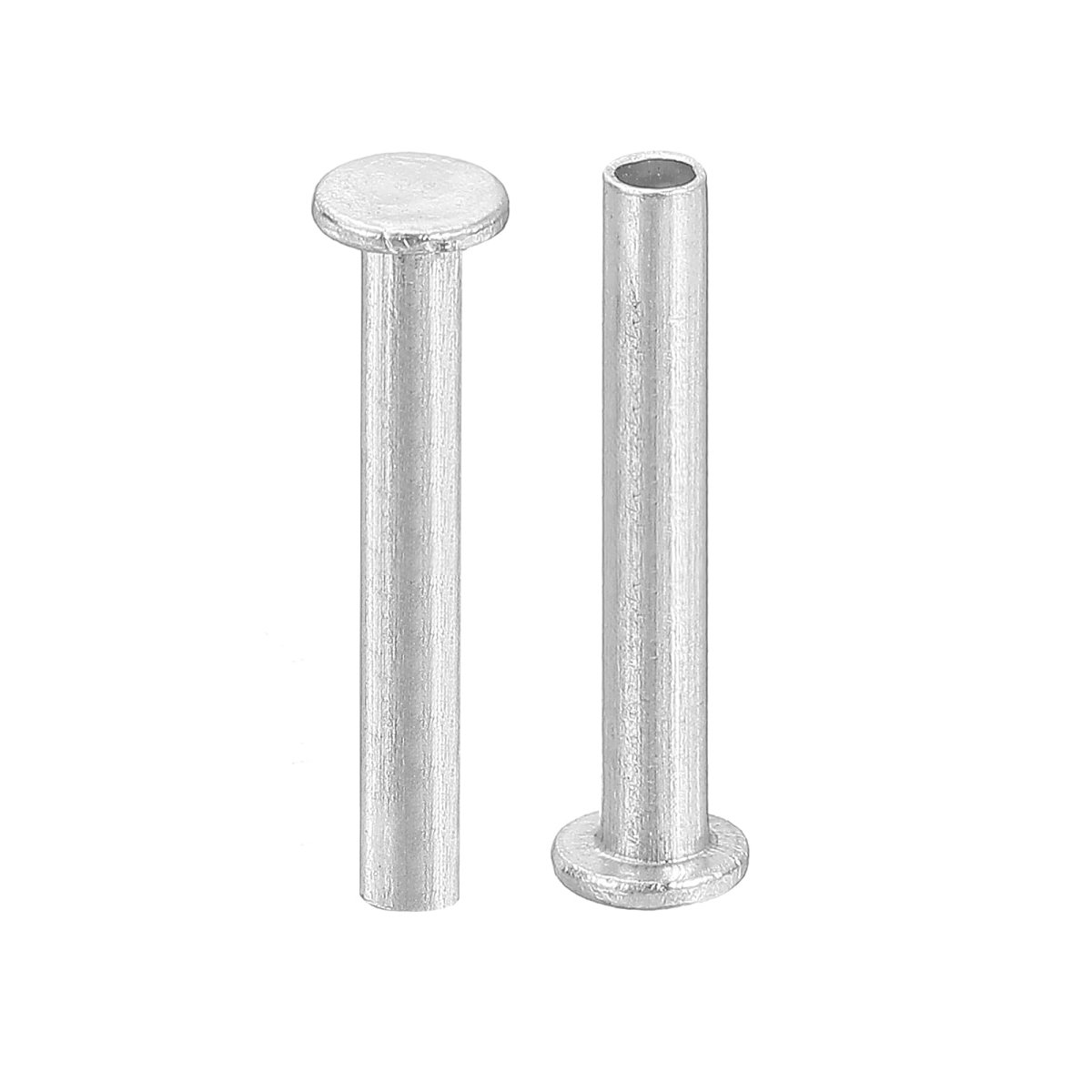 50pcs Semi Tubular Rivets 2 5mm X 16mm Aluminum Round Flat Head Semi-tubular Metal Stud Rivet For Industry Household Repairing