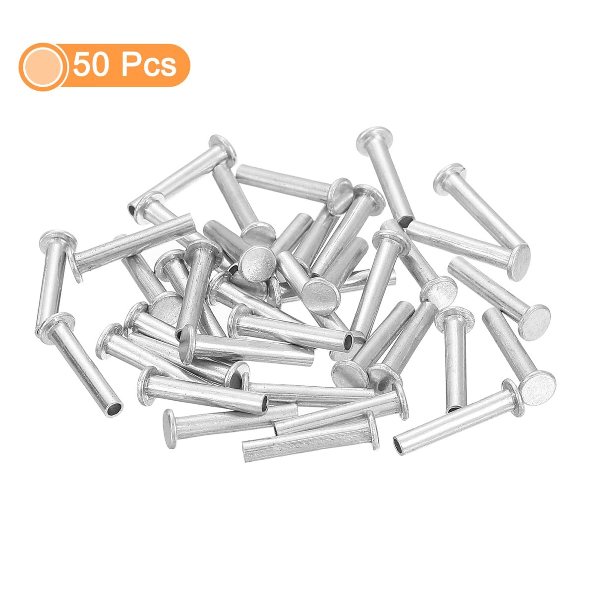 50pcs Semi Tubular Rivets 2 5mm X 16mm Aluminum Round Flat Head Semi-tubular Metal Stud Rivet For Industry Household Repairing