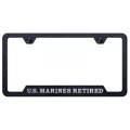 Au-tomotive Gold Laser Etched Logo Cut-out License Plate Frame For U S Marines Rugged Black