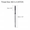 Uxcell M2 5 X 0 45 Spiral Point Threading Tap H2 Tolerance High Speed Steel Ticn Coated Round Shank With Square End Din371 376