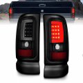 Amerilite For 1994-2001 Dodge Ram 1500 2500 3500 Truck Black Smoke C-bar Led Tube Replacement Tail Lights Signal Lamp Pair