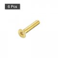 Uxcell Flat Head Socket Cap Screws M2 5-0 45 X 14mm Brass Inner Hex Drive Fasteners Bolts 6pcs