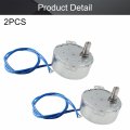 Bettomshin 2pcs Synchronous Motor Ac 110v 5-6rpm Turntable Cw Ccw Direction 4w Tyc-50 Double Flat Tapping Shaft