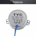 Bettomshin 2pcs Synchronous Motor Ac 110v 5-6rpm Turntable Cw Ccw Direction 4w Tyc-50 Double Flat Tapping Shaft