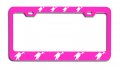 Vultures Logo Pink Metal License Plate Frame Tag Holder Heavy Duty Steel Universal Fit For Us And Canada Vehicles 12 5 X 6 In