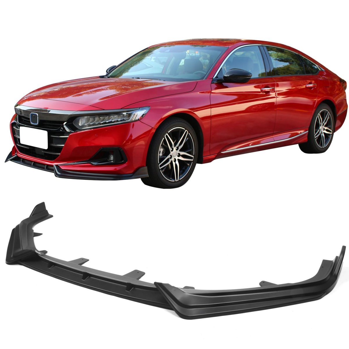 Front Bumper Lip Spoiler Air Dam Chin Splitter Kit For 2021 2022 Honda Accord Matte Black Polypropylene Blf-ha214ikv13p-pp V1