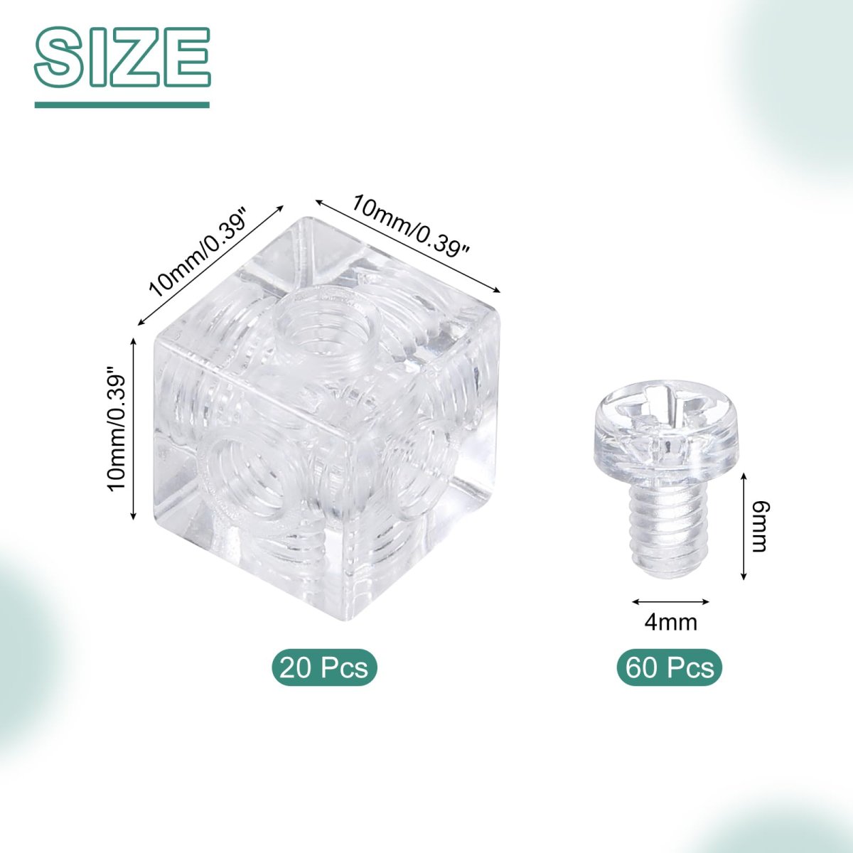 20 Piece Acrylic Corner Brackets 0 39 In Cube Furniture Reinforcement Connectors With M4x6 Screws Transparent Mount Braces For