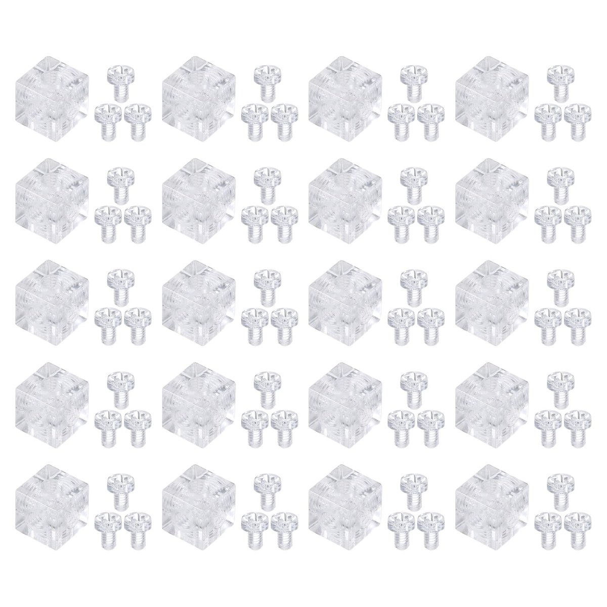 20 Piece Acrylic Corner Brackets 0 39 In Cube Furniture Reinforcement Connectors With M4x6 Screws Transparent Mount Braces For