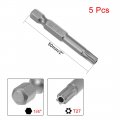 Uxcell 5 Pcs T27 Magnetic Torx Screwdriver Bits 1 4 Inch Hex Shank 2-inch Length S2 Security Tamper Proof Screw Driver Kit