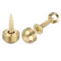 16pcs Brass Decorative Screws With Caps 9mm Mirror Cover Self-tapping For Furniture Fixing Gold Tone 