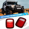X Autohaux 1 Pair Led Bar Tail Lights Square Brake Taillights Stop Turn Signal Reverse Lamp Red White For Jeep Wrangler Tj Yj