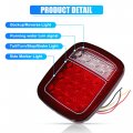 X Autohaux 1 Pair Led Bar Tail Lights Square Brake Taillights Stop Turn Signal Reverse Lamp Red White For Jeep Wrangler Tj Yj