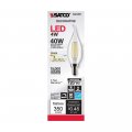 Satco 6pk 4w Ca10 Led 3000k Candelabra Base Dimmable 40w Equiv
