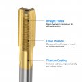 Uxcell Metric Thread Tap M10 X 0 75 H2 Titanium Coated Hss-co M35 High Speed Steel Straight Flutes Machine Screw Threading