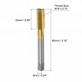 Uxcell Metric Thread Tap M10 X 0 75 H2 Titanium Coated Hss-co M35 High Speed Steel Straight Flutes Machine Screw Threading