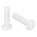 20pcs M6x20mm Threaded Nylon Phillips Cross Pan Head Machine Screws Bolts White 