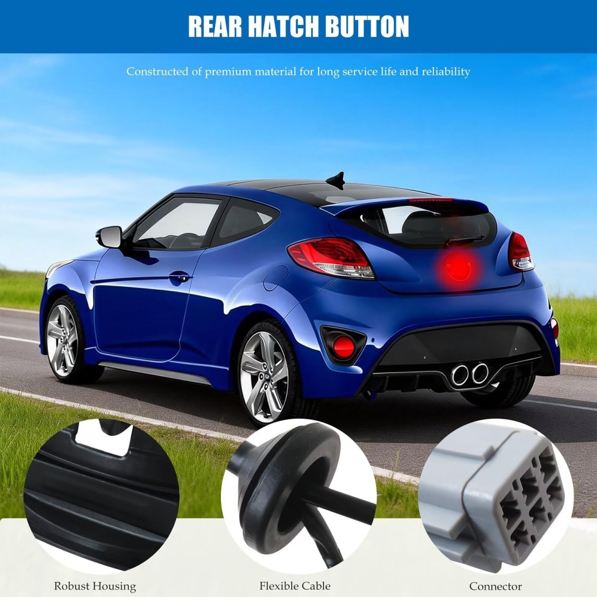 Button 812602v010 For Rear Hatch Latch Hyundai Veloster Trunk Release Switch 2012-2017