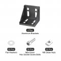 Uxcell 4set Inside Corner Bracket Gusset Kits 56x56x59mm 6060 Angle Connector For Series Aluminum Profile Black 32 X Slider
