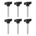 6pcs Clamping Screw Knob M6 X 55mm Metric Carbon Steel T Shaped Thumb Screws Handle For Quick Remove Hand Tightening 