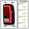 Acanii For 2000-2006 Chevy Suburban Tahoe Gmc Yukon Black Smoked W Led Tube Full Led Tail Lights Lamps Set Left Right Cyber