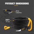 Bunker Indust 1 A 30ft Kinetic Recovery Rope With 2 Soft Shackles Kit Offroad Snatch Strap Towing For Utv Atv Truck Car Jeep
