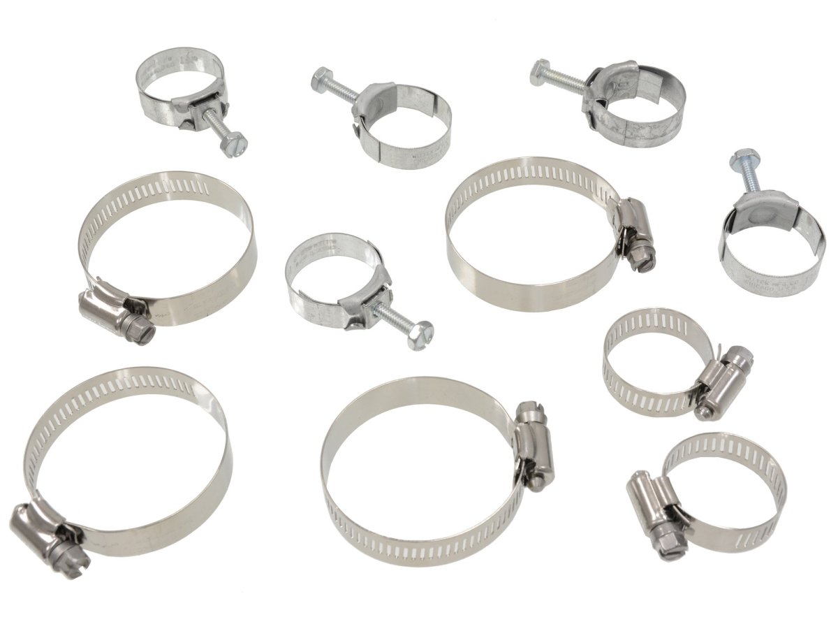1971 1972 Corvette Radiator And Heater Hose Clamps 350 With Ac 11 Piece Set Model 243222