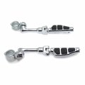 Smt-chrome Long Angled Peg Mounting Kit With Flat End Footpeg Compatible Bike 1-1 4 Inch 1 25 Front Engine Guard Frame Tube