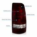 Amerilite Smoke Red Replacement Brake Tail Lights Pair For 1999-2002 Chevy Silverado 99-2006 Gmc Sierra Passenger And Driver