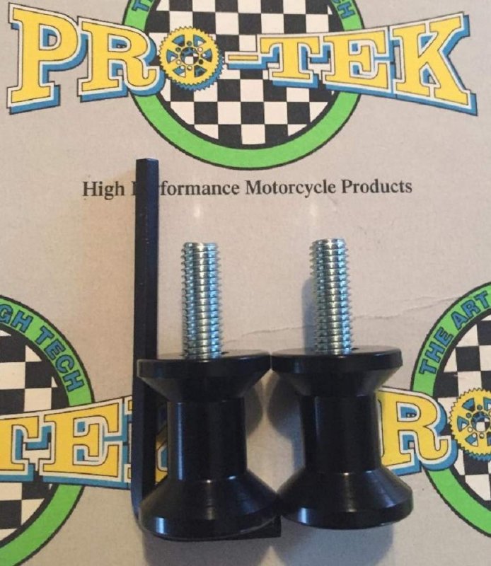 Pro-tek Black Swing Arm Spools For Suzuki Gsx-250r 2018 2019 2020 2021 2022 2023 And Gsxs-750 Gsxs-1000 Gsxs-1000f 2016 2017