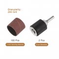 Uxcell 100 Pcs 1 Inch Sanding Sleeves Sandpaper Set 240 Grit With 2 0 79 Drum Mandrels For Rotary Tools