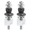 2 Set Toilet Seat Hinge Screw Kit Stainless Steel Universal Screws With Nuts And Gasket For Replacement Parts 