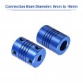 Uxcell 5pcs 6mm To 10mm Aluminum Alloy Shaft Coupling L25xd19 Flexible Coupler With Screws For Encoders And Motors Blue