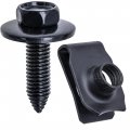 Rexka 10 Sets M8-1 25 Extruded U Nuts Body Bolts For Gm Ford Chrysler Multi Purposes- Bumper Fender Hood Shield Radiator Engine