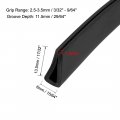 Uxcell Edge Trim Seal Black Pvc Plastic U Channel Protector Fits 3 32 9 64 20 Feet Length