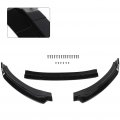 3pcs Glossy Black Car Front Bumper Spoiler Lip Fit For Hyundai Elantra
