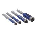 High Hardness Flush Trim Router Bit Set Of 4 Pcs Tungsten Steel Alloy For Woodworking Versatile Applications Clean Cut