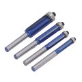 High Hardness Flush Trim Router Bit Set Of 4 Pcs Tungsten Steel Alloy For Woodworking Versatile Applications Clean Cut