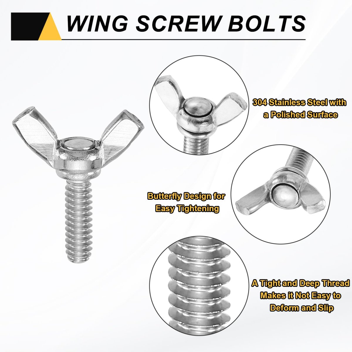 5pcs 3 16-24 X 5 8 Wing Butterfly Screw Bolts 304 Stainless Steel Machine Fastener Thumb Hand Screws For Electronic Equipment