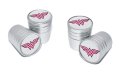 Elektroplate Officially Licensed Dc Comics Pink Wonder Woman Matte Chrome Aluminum Superhero Tire Valve Stem Caps Universal Fit 