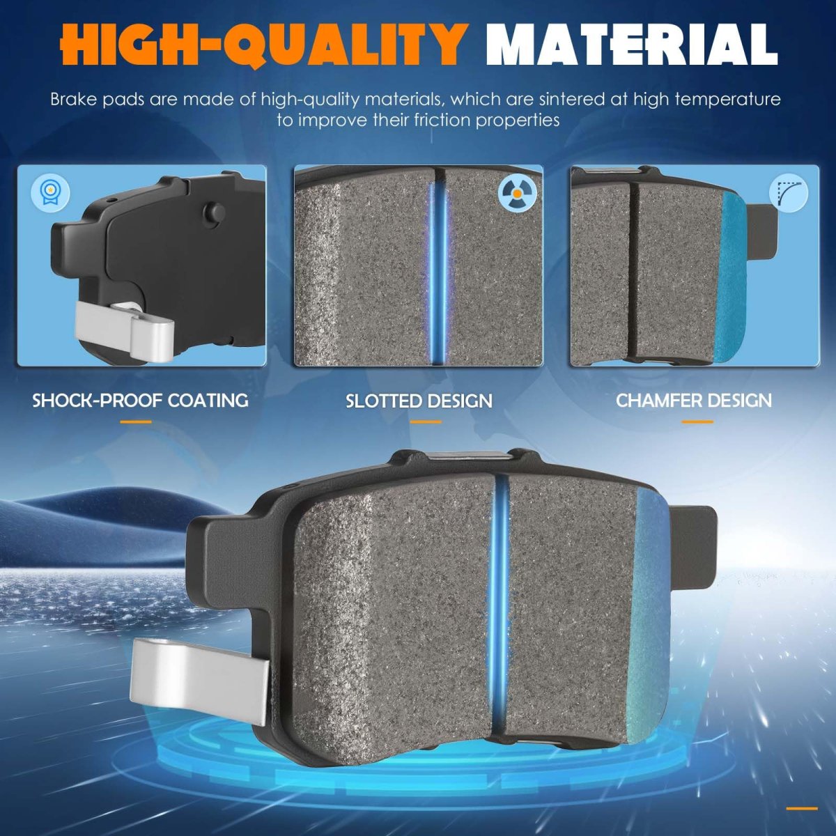 8pcs Rear Semi-metal And Front Ceramic Brake Pads For Honda Accord 2013 2014 2015 Except Lx Lx-s Models 2016 2017