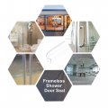 Uxcell Frameless Glass Shower Door Sweep 39 37 Long With 1 2 12mm 43 64 17mm Drip Rail H-type Bottom Side Seal Strip