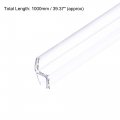 Uxcell Frameless Glass Shower Door Sweep 39 37 Long With 1 2 12mm 43 64 17mm Drip Rail H-type Bottom Side Seal Strip