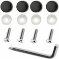 Lfparts Stainless Steel Rust Resistant License Plate Frame Security Anti-theft Screws Fasteners M5x20mm Machine Type Black Caps 