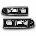 Amerilite Crystal Headlights Black For Chevy S10 Blazer- Passenger And Driver Side