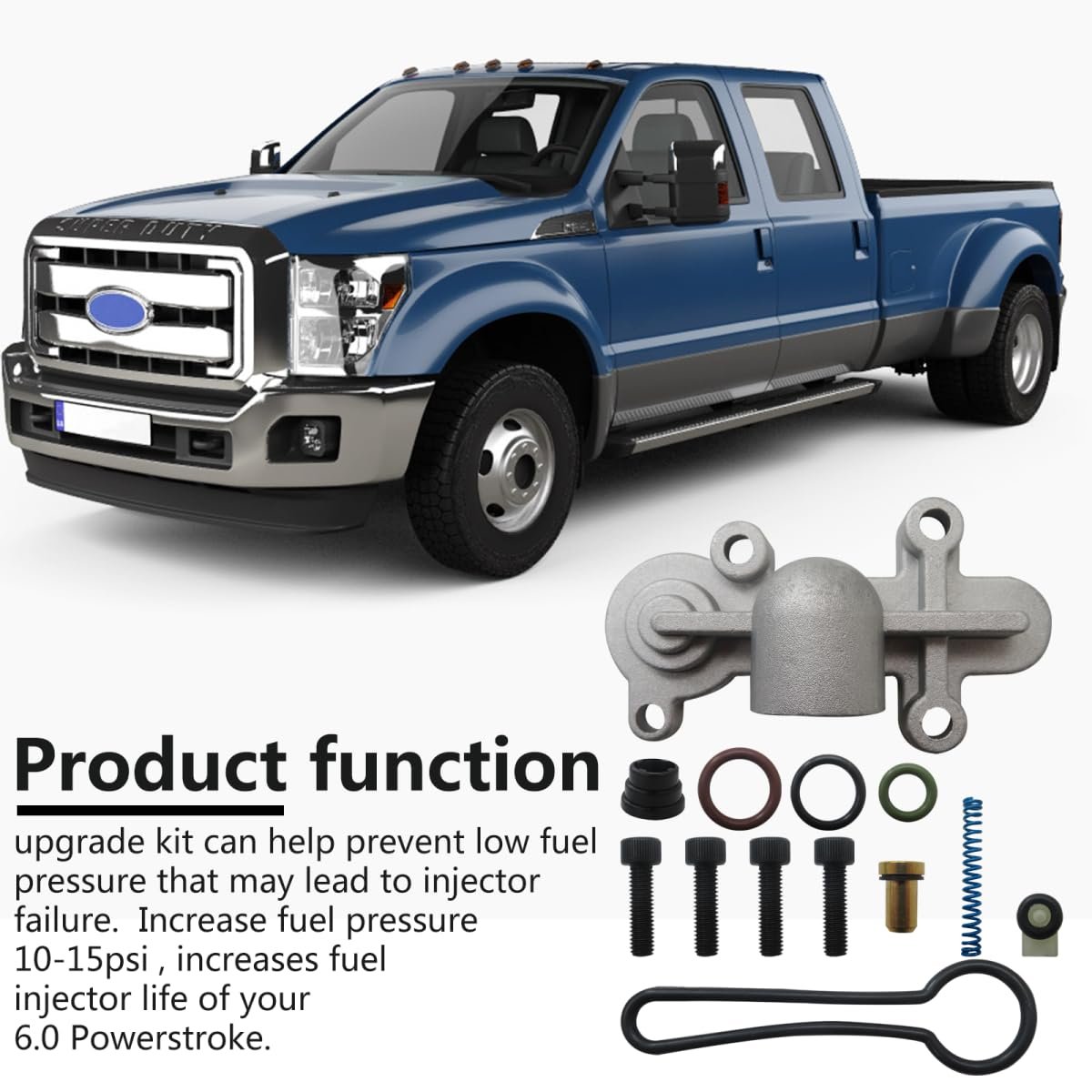 Upgrade 6 0 Blue Spring Kit Fit For Ford Fuel Pressure Regulator Power-stroke 2003-2007 F250 F350 F450 F550 Replaces