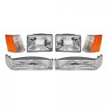 Epic Lighting Oe Fitment Replacement Halogen Headlight Side Marker Signal Light Combo Set For 93 94 95 96 Grand Cherokee 