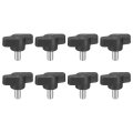 8pcs Clamping Screw Knob M6 X 10mm Metric Carbon Steel T Shaped Thumb Screws Handle For Quick Remove Hand Tightening 