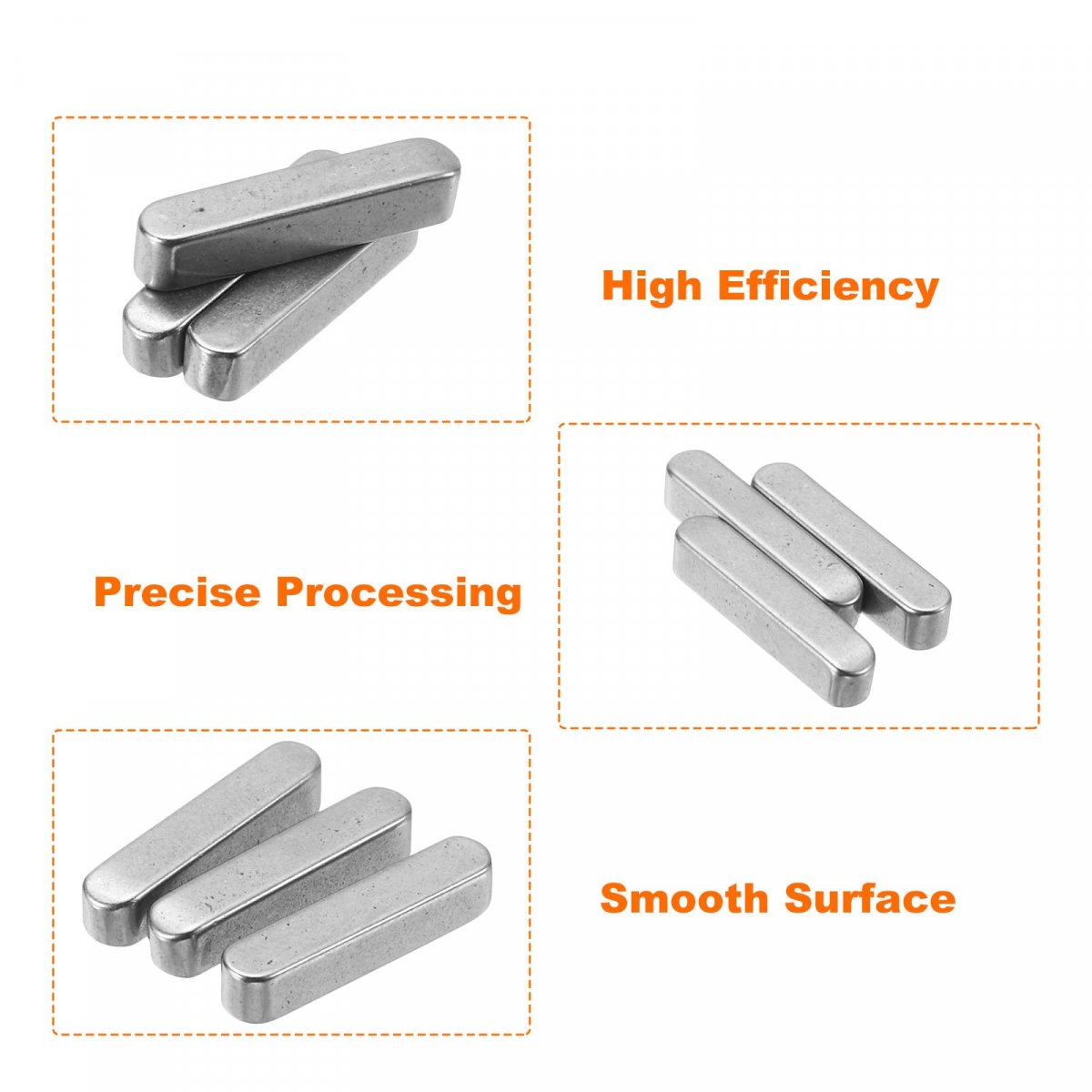 10pcs Round Ended Feather Key 4 X 20mm Stainless Steel Parallel Drive Shaft Stock For Type Fastening Connection