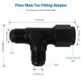 6an Flare Male Tee Fitting Adapter 9 16-18 Unf Thread An6 Female Swivel 37 Degrees Seal Anodized 6061 T6 Aluminum For Car Fuel
